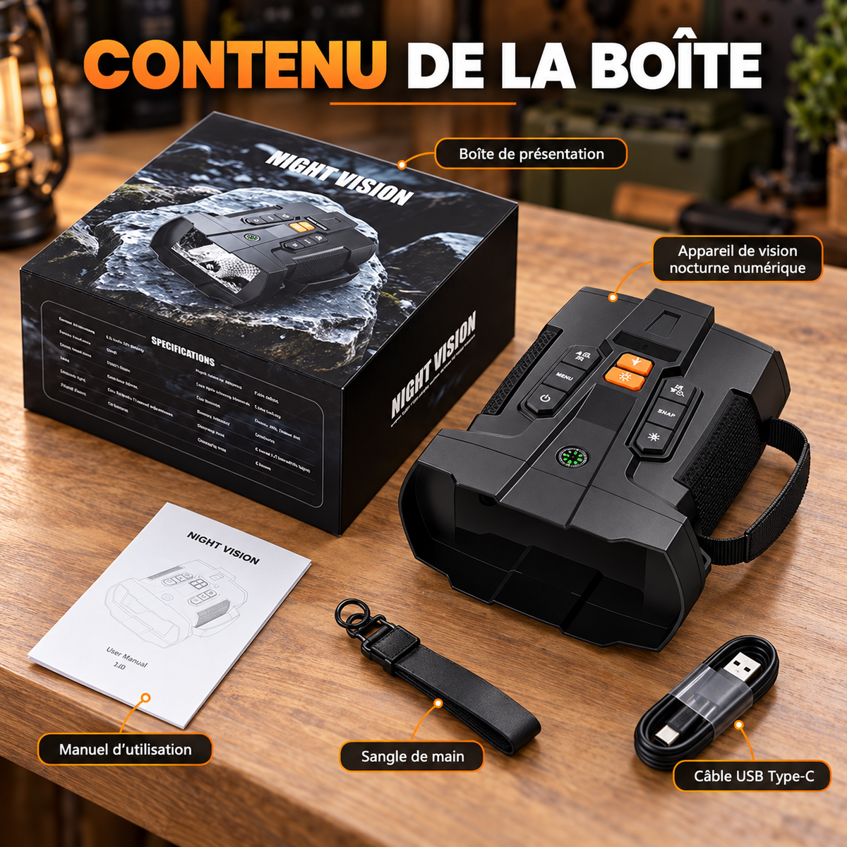 Appareil de Vision Nocturne Numérique HD — Écran 4,5"