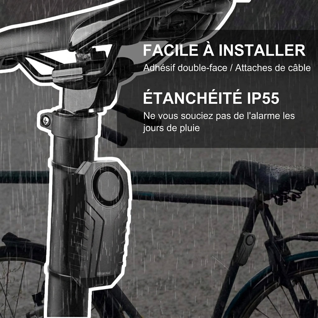 Système d'alarme antivol étanche Wsdcam pour moto et vélo (Ensemble de 2)