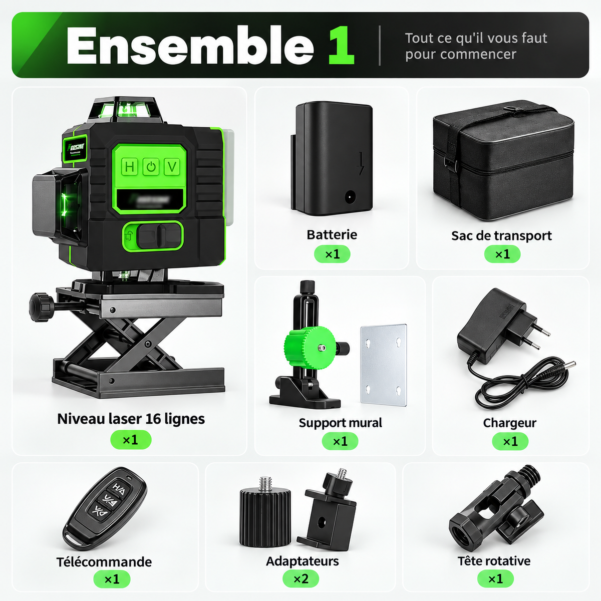 Niveau laser 4D professionnel (16 lignes)