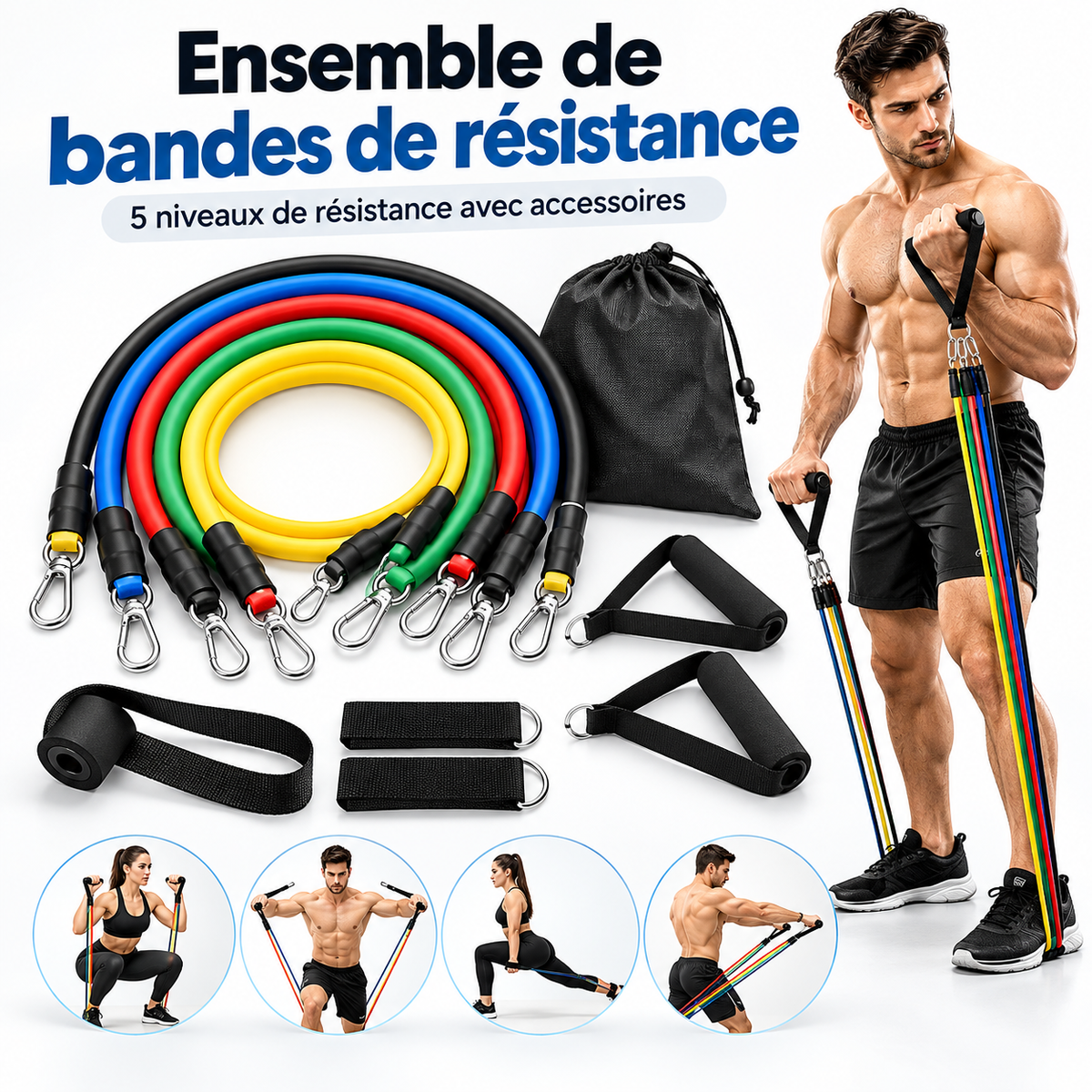 Ensemble de bandes de résistance professionnelles (11 pièces)