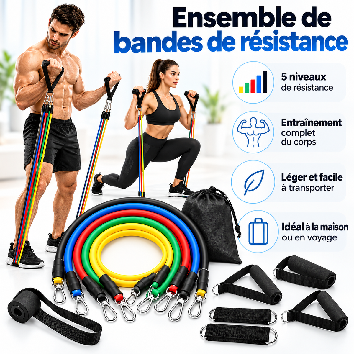 Ensemble de bandes de résistance professionnelles (11 pièces)