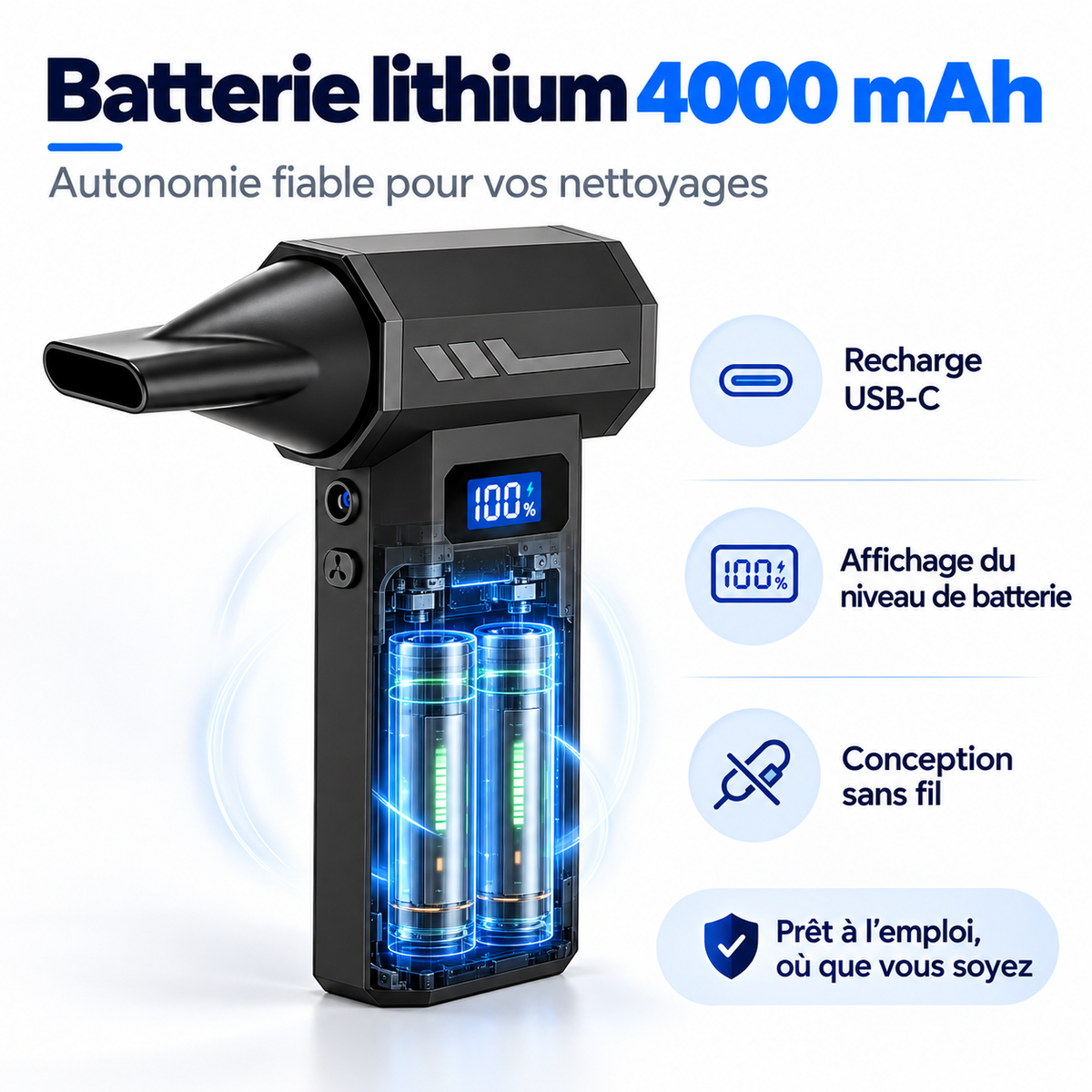 Mini-souffleur turbo multifonction (110 000 tr/min)