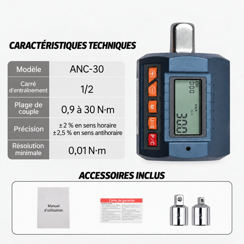 Adaptateur de clé dynamométrique numérique