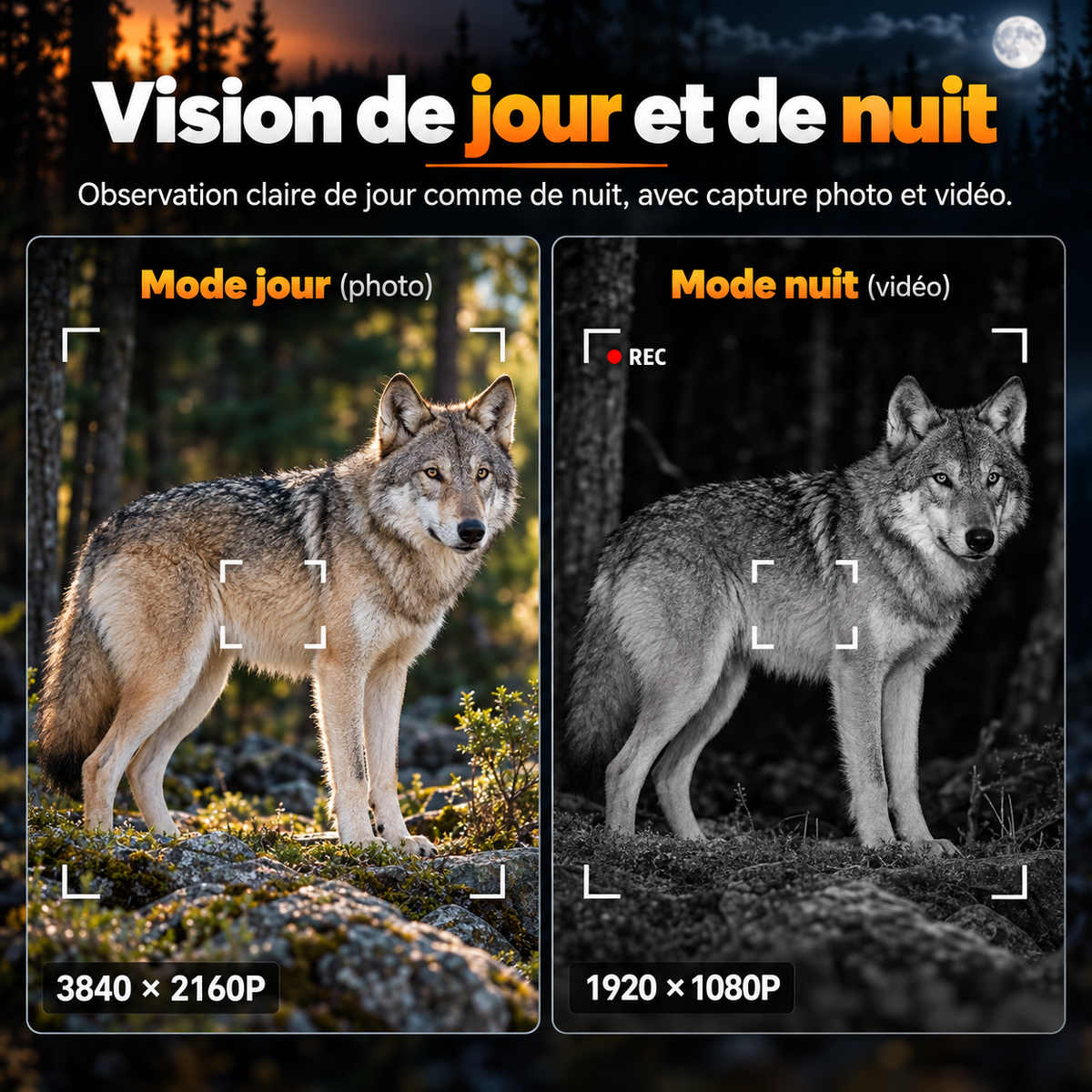 Appareil de Vision Nocturne Numérique HD — Écran 4,5"