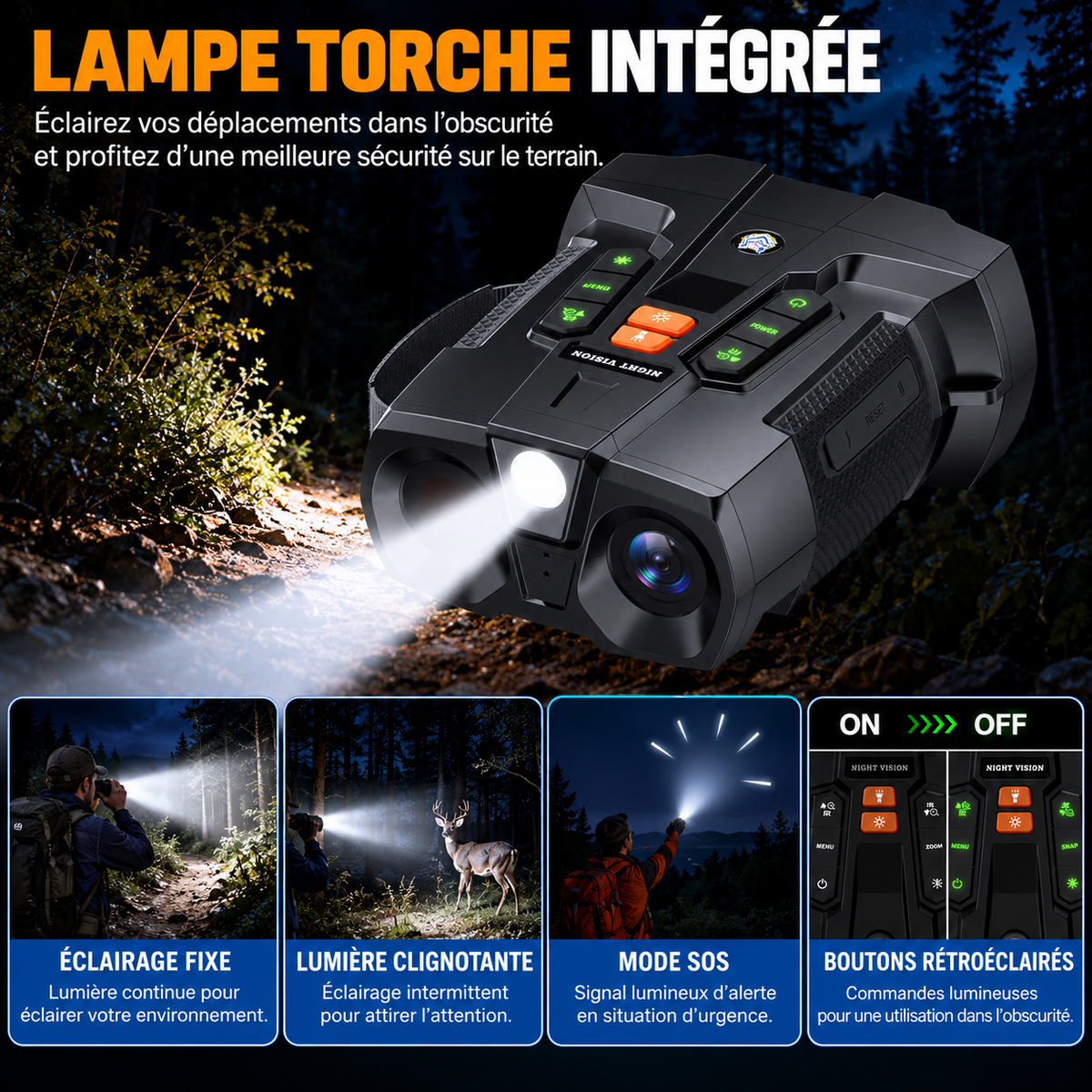 Appareil de Vision Nocturne Numérique HD — Écran 4,5"